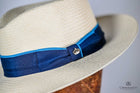 Ricco Cuenca Natural Fedora Hat Blue band