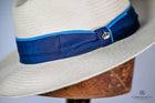 Ricco Cuenca Natural Fedora Hat Blue band