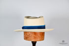 Ricco Cuenca Natural Fedora Hat Blue band