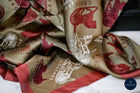 Carriage print scarf - Rust/Olive