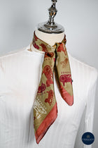 Carriage print scarf - Rust/Olive