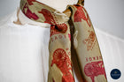 Carriage print scarf - Rust/Olive