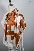 Geometric Shapes Tan & Cream Scarf