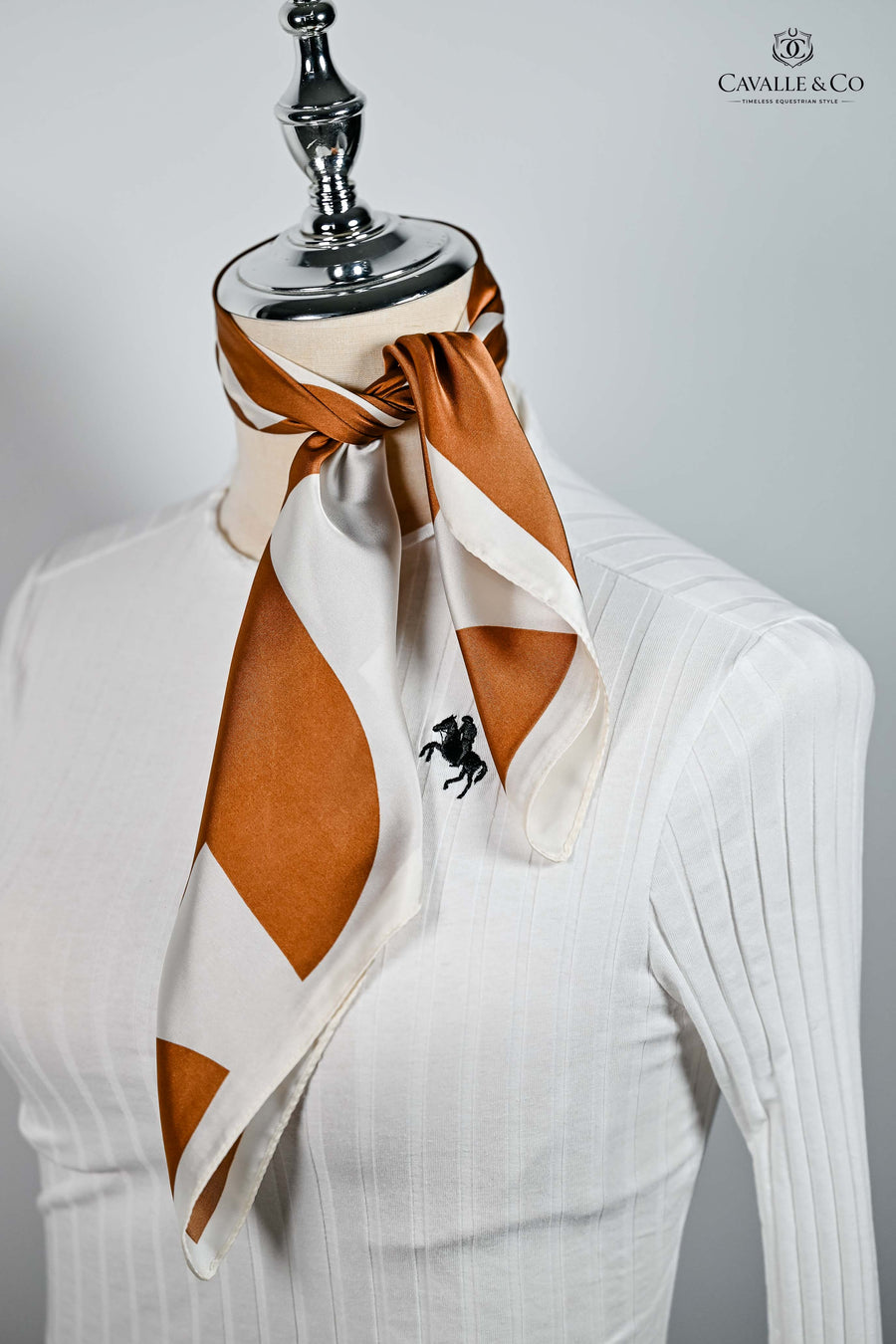 Geometric Shapes Tan & Cream Scarf