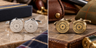 Shotgun Cartridge Cufflinks – Silver &  Brass