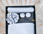 Plain Tie Set- Includes Tie Matching pocket square, cuff links & lapel pin
