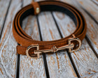 Elegant Suede thin horse bit buckle belt 120cm