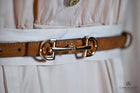 Elegant Suede thin horse bit buckle belt 120cm