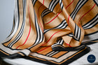 Tan & Black Stripe Hermes inspired Silk Scarf