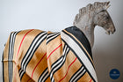 Tan & Black Stripe Hermes inspired Silk Scarf