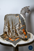 Tangerine & Black Houndstooth & Large snaffle bit scarf
