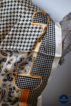 Tangerine & Black Houndstooth & Large snaffle bit scarf