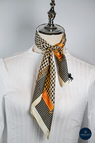 Tangerine & Black Houndstooth & Large snaffle bit scarf
