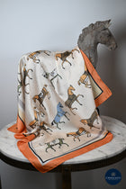 Tangerine & Cream Small horses scarf