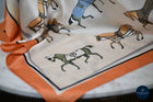 Tangerine & Cream Small horses scarf