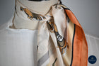 Tangerine & Cream Small horses scarf