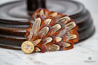 UK Hand Made Medium feather fan brooch Bullet tip hat pin