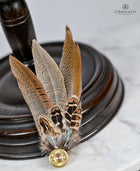 UK Hand Made Xtra Large Pheasant feather hat pin Bullet tip and 3 feather fan