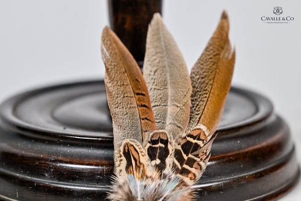 UK Hand Made Xtra Large Pheasant feather hat pin Bullet tip and 3 feather fan