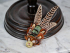 UK Hand Made Xtra Large Pheasant feather hat pin Bullet tip and green feature feathers