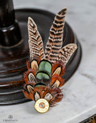UK Hand Made Xtra Large Pheasant feather hat pin Bullet tip and green feature feathers