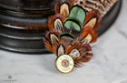 UK Hand Made Xtra Large Pheasant feather hat pin Bullet tip and green feature feathers