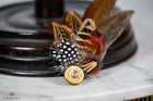 UK Hand Made Xtra Large Pheasant feather hat pin Bullet tip and spot feathers