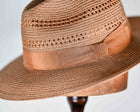 VALTER - POLY CRIN VENTED FEDORA-Tan