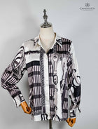 Vintage print silk style blouse