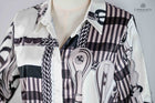 Vintage print silk style blouse