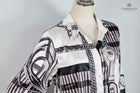 Vintage print silk style blouse
