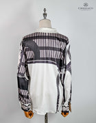 Vintage print silk style blouse
