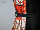 Vintage Style Sleevless Knee Length Little Black Dress with scarf feature