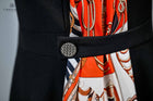 Vintage Style Sleevless Knee Length Little Black Dress with scarf feature