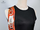 Vintage Style Sleevless Knee Length Little Black Dress with scarf feature