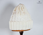 Twist knit Beanie, fleece lined fox hair Pom Pom-detachable clip-on design