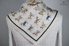 White Little Rugged Horses Scarf