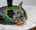 UK Hand Made Xtra Large Pheasant and peacock feather brooch Cone tip hat pin (I)