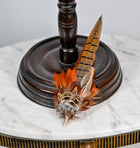 UK Hand Made Xtra Large Pheasant feather hat pin Cone tip (A)