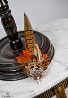 UK Hand Made Xtra Large Pheasant feather hat pin Cone tip (A)