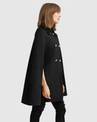 Black Double breasted Wool Blend Cape: S-M M-L