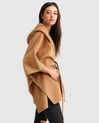 Jackson Landing Wool Blend Cape Coat: ONE SIZE - Caramel
