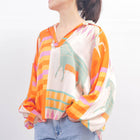 Fluid tunic with equestrian print  Black