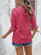 The White Eyelet Puff 3/4 Sleeve Blouse