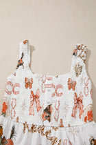 Horseshoe Smocked Sleeveless Midi Dress: White