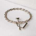 Portia T-Bar Horseshoe Bracelet in Silver: Medium