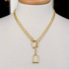 Keenland - Equestrian Stirrup Necklace in Gold