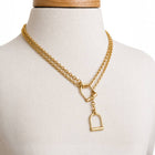 Keenland - Equestrian Stirrup Necklace in Gold