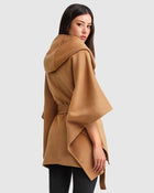 Jackson Landing Wool Blend Cape Coat: ONE SIZE - Caramel