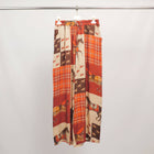 Wide equestrian print pants in viscose and silk